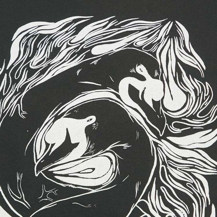 Pre Owned Saint Laurent X Grimmes Black Printed Cotton T-Shirt XS 