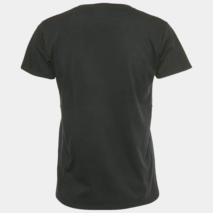 Pre Owned Saint Laurent X Grimmes Black Printed Cotton T-Shirt XS 