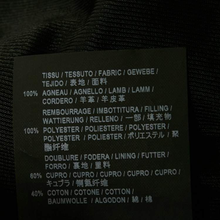 مملوكة مسبقًا جاكيت سان لوران باريس جلد أسود بسحاب للدراجات النارية مقاس كبير - لارج