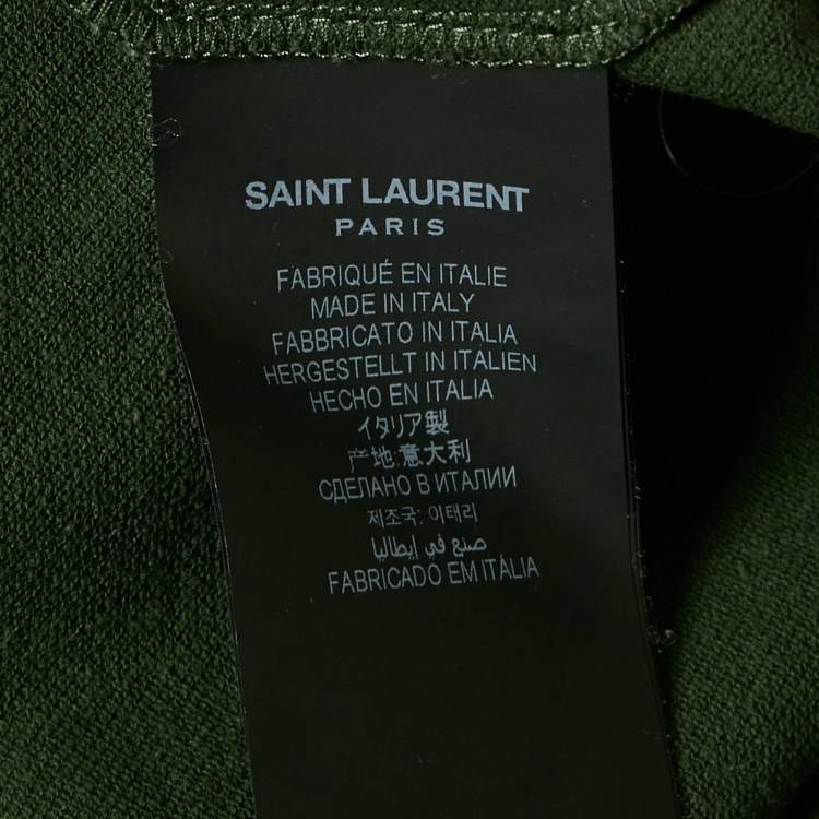 Pre Owned Saint Laurent Green Pique Polo T-Shirt M