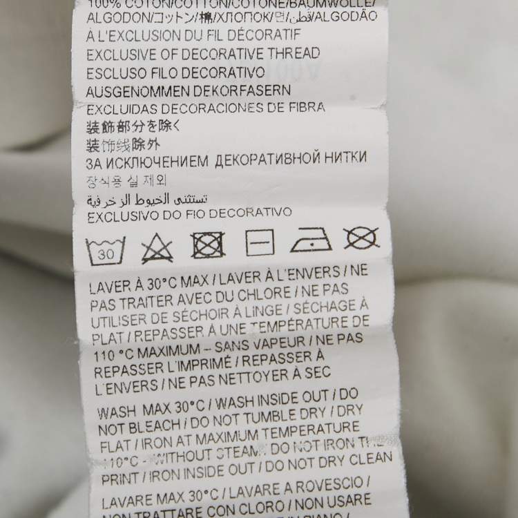 Pre Owned Saint Laurent Paris White Logo Print Cotton Crew Neck T-Shirt L