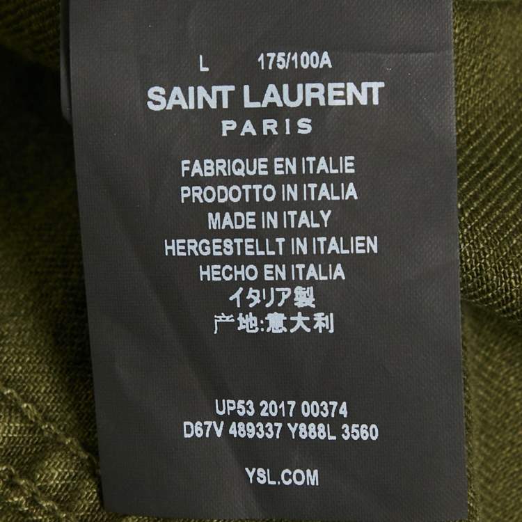 مملوكة مسبقًا Saint Laurent Paris Green Cotton Jacket L