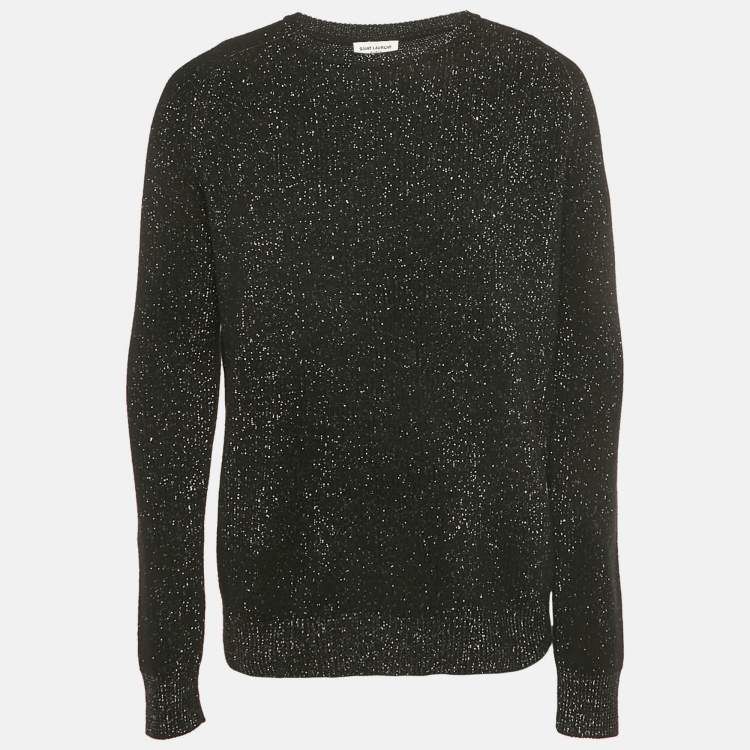 مملوكة مسبقًا Saint Laurent Paris Black Lurex Wool Blend Sweater M