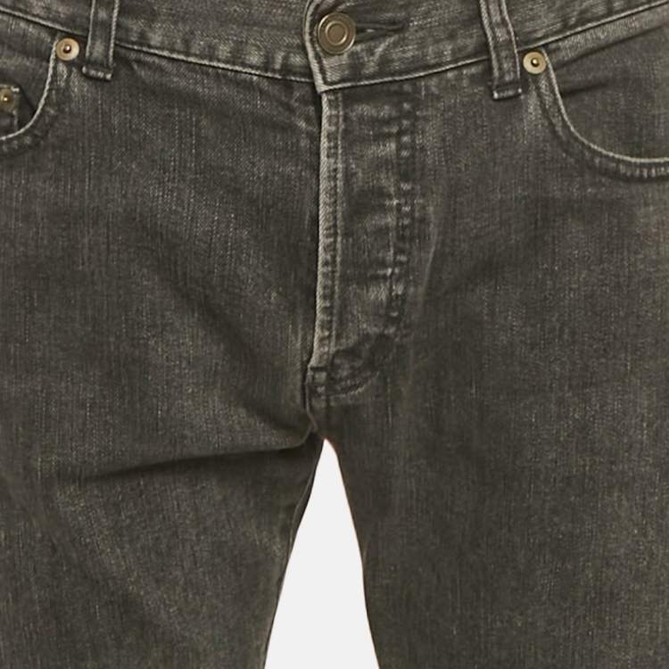 Pre Owned Saint Laurent Paris Grey Denim Straight Leg Jeans M Waist 36"
