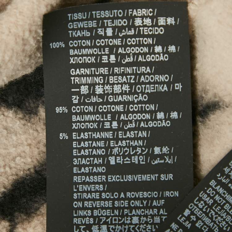 Pre Owned Saint Laurent Paris Beige/Black Dyed Cotton Hoodie M