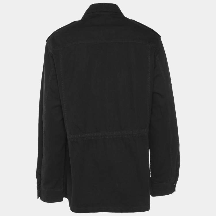 مملوكة مسبقًا Saint Laurent Black Denim Military Jacket 4XL
