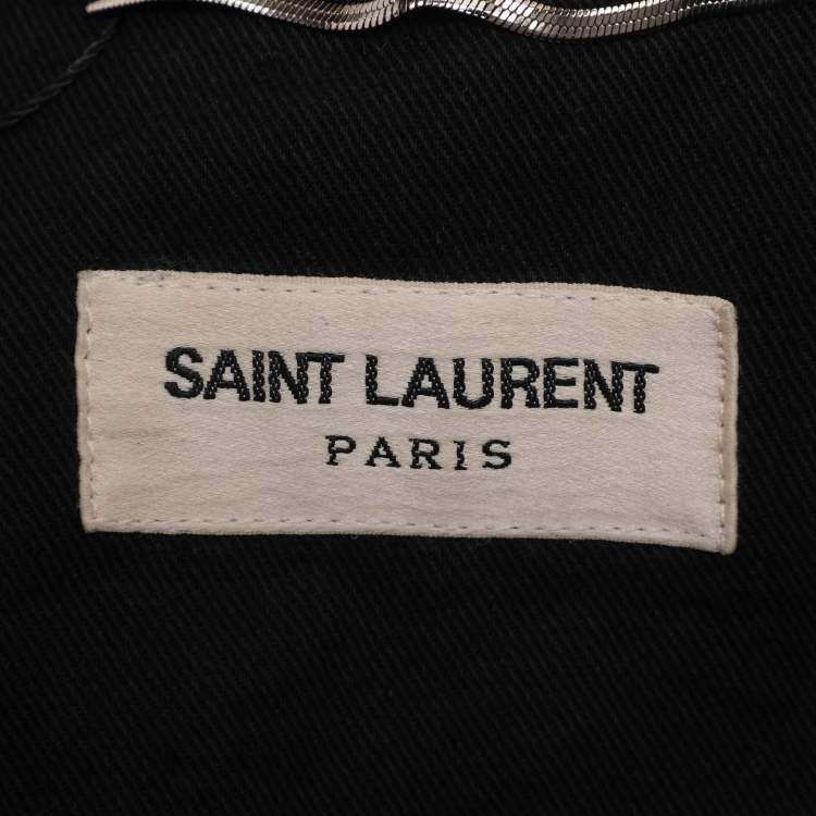 مملوكة مسبقًا Saint Laurent Black Denim Military Jacket 4XL
