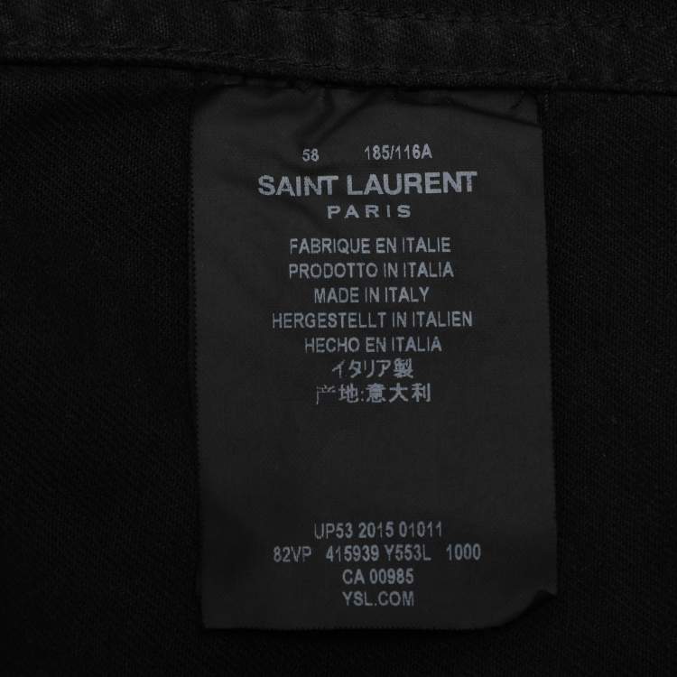 مملوكة مسبقًا Saint Laurent Black Denim Military Jacket 4XL