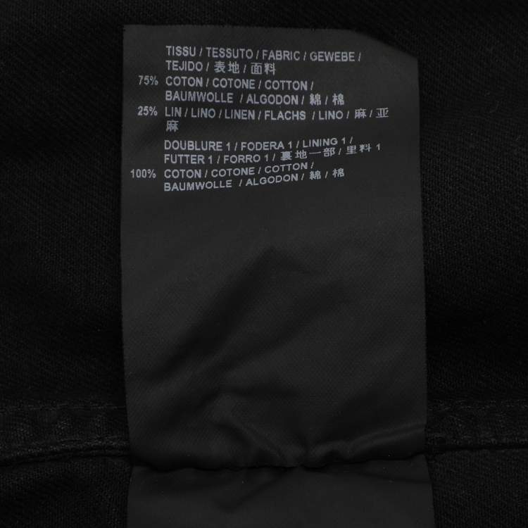 مملوكة مسبقًا Saint Laurent Black Denim Military Jacket 4XL