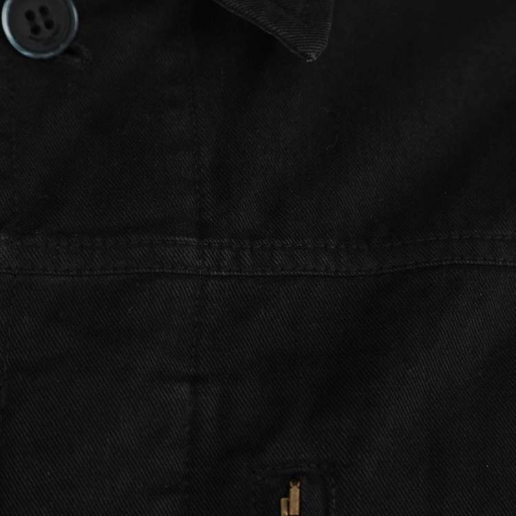 مملوكة مسبقًا Saint Laurent Black Denim Military Jacket 4XL