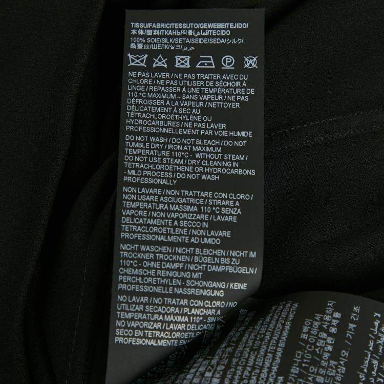 Pre Owned قميص سان لوران بأكمام طويلة من الكريب بطبعة نجوم سوداء مقاس كبير جداً