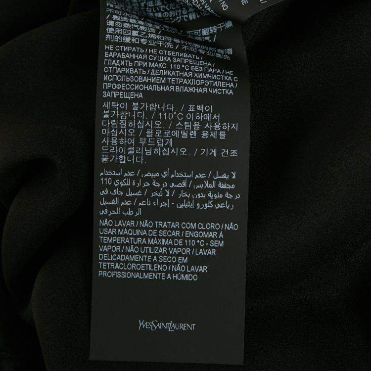 Pre Owned قميص سان لوران بأكمام طويلة من الكريب بطبعة نجوم سوداء مقاس كبير جداً