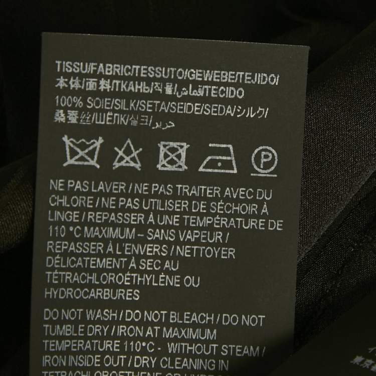 مملوكة مسبقًا Saint Laurent Paris Black Striped Silk Short Sleeve Shirt S