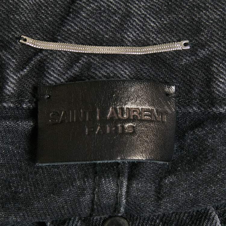 Pre Owned Saint Laurent Paris Black Denim Straight Leg Jeans S Waist 31"
