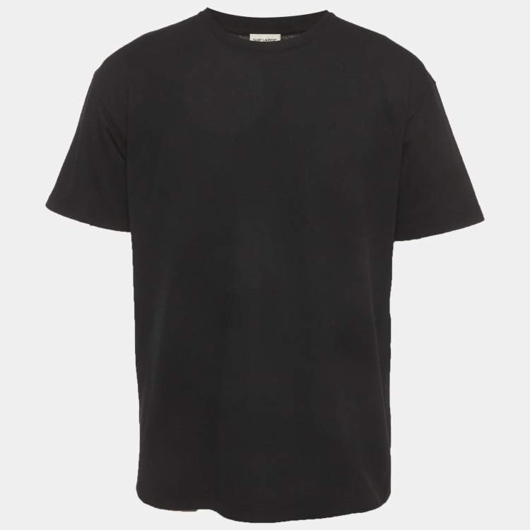 Pre Owned Saint Laurent Black Pique Crewneck T-Shirt M