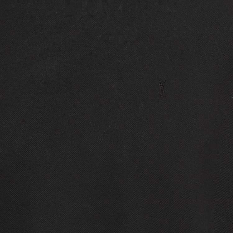 Pre Owned Saint Laurent Black Pique Crewneck T-Shirt M