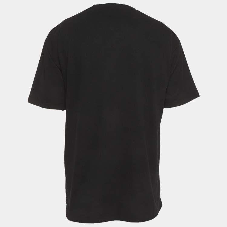 Pre Owned Saint Laurent Black Pique Crewneck T-Shirt M