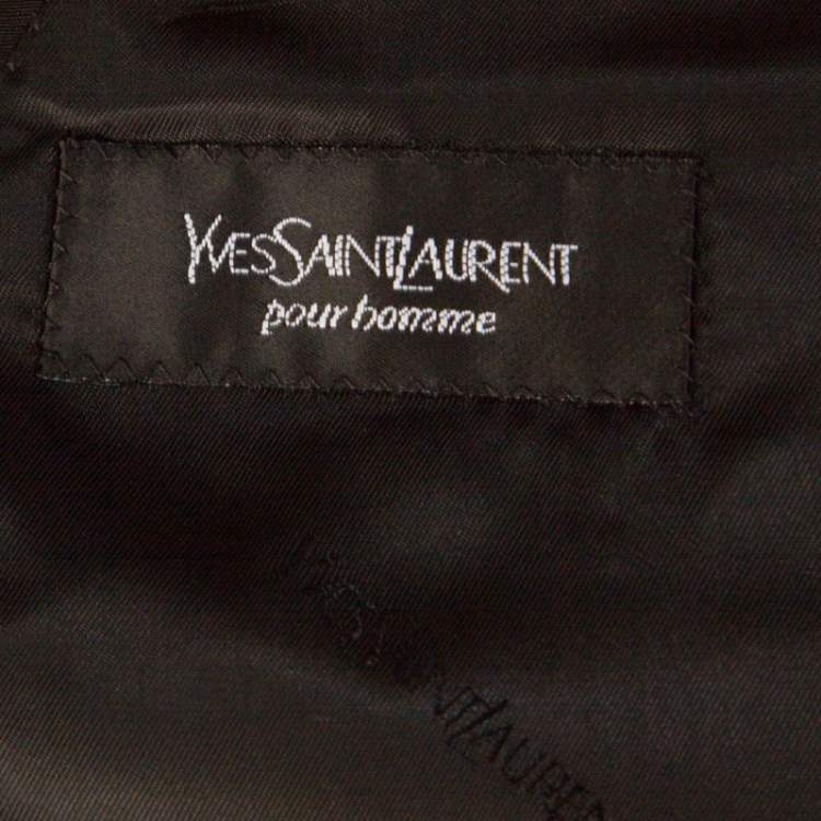 Pre Owned Yves Saint Laurent Black Wool Pinstripe Classic Tailored Suit XXXL 