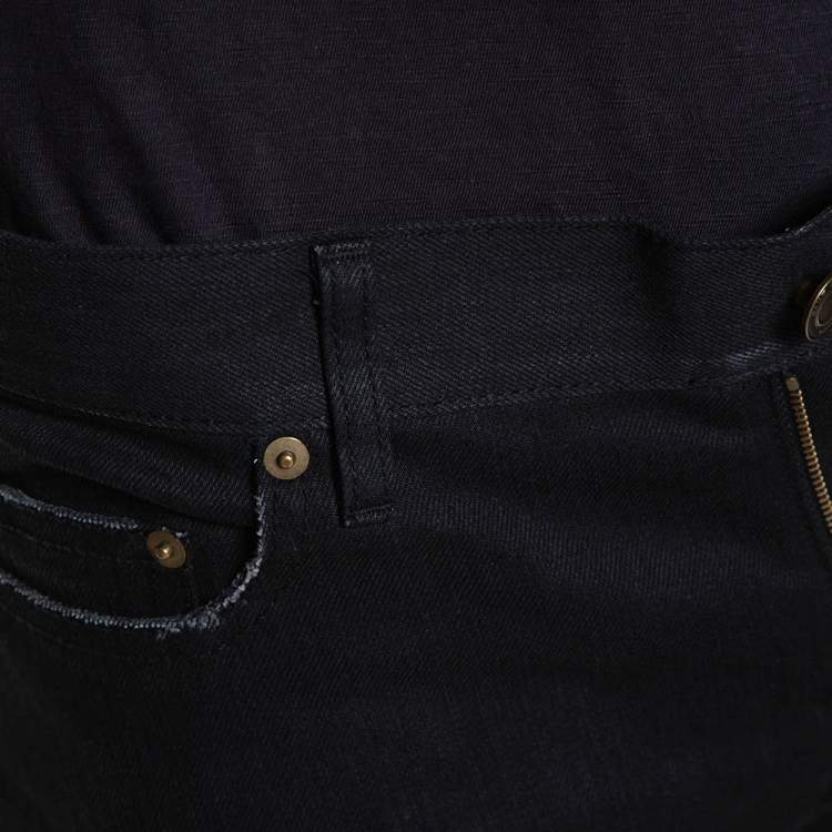 Pre Owned Saint Laurent Paris Black Distressed Denim Skinny Jeans M