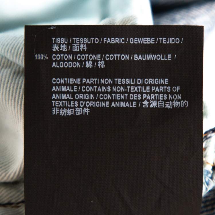 Pre Owned Saint Laurent Paris Blue Light Wash Distressed Denim Jeans M