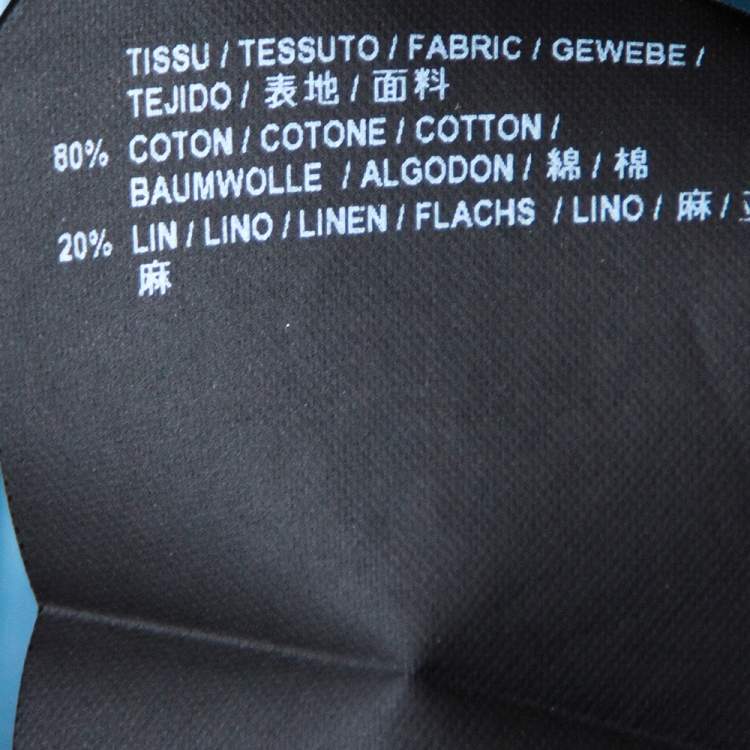 Pre Owned Saint Laurent Paris Light Blue Denim Frayed Hem Shirt M