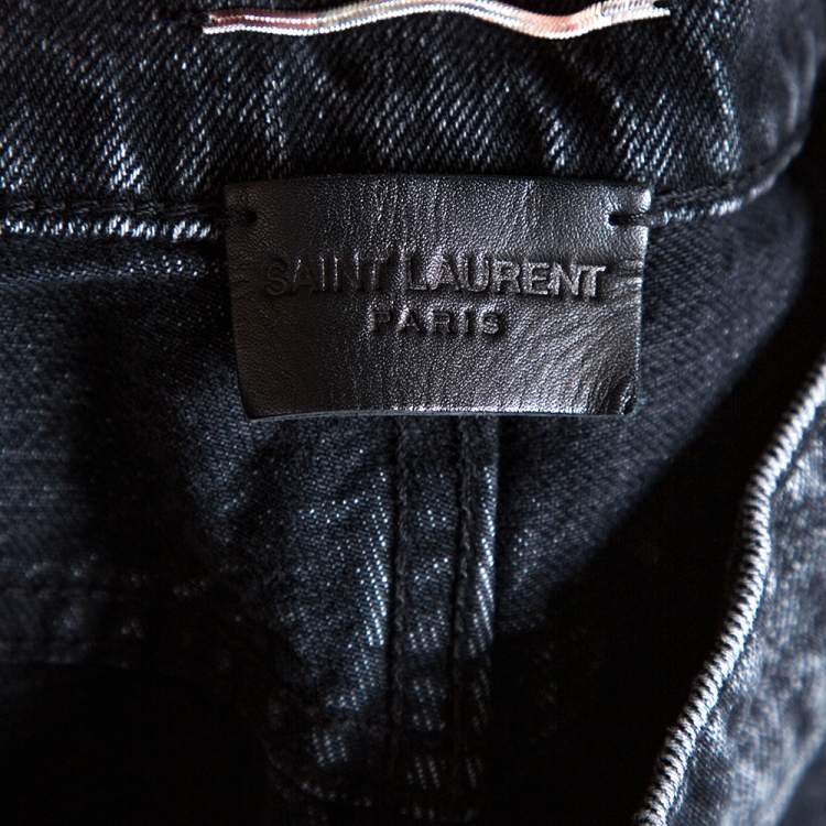 Pre Owned Saint Laurent Paris Black Stonewashed Denim Skinny Trash Jeans M