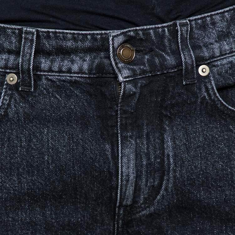 Pre Owned Saint Laurent Paris Black Stonewashed Denim Skinny Trash Jeans M