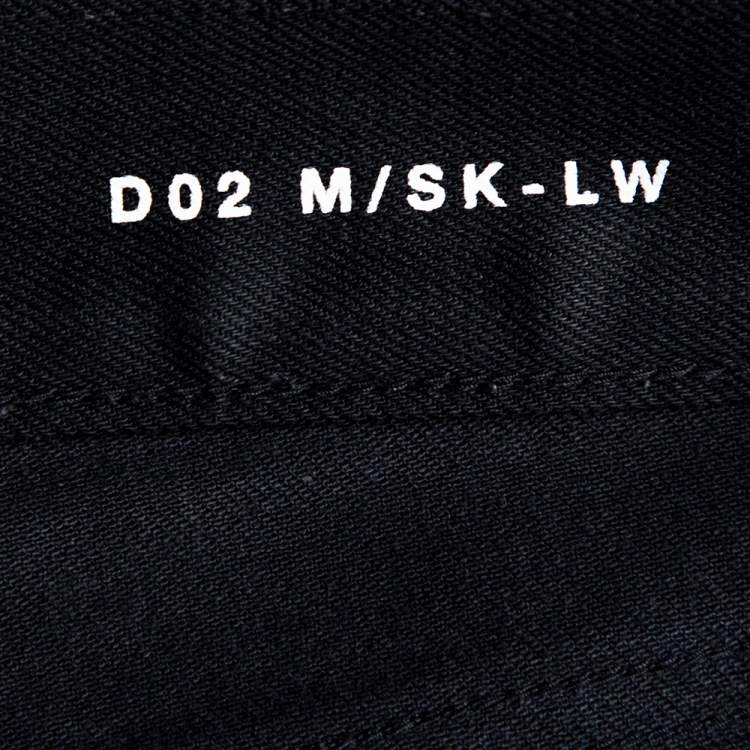 Pre Owned Saint Laurent Paris Black Denim Distressed D02 Skinny Jeans M