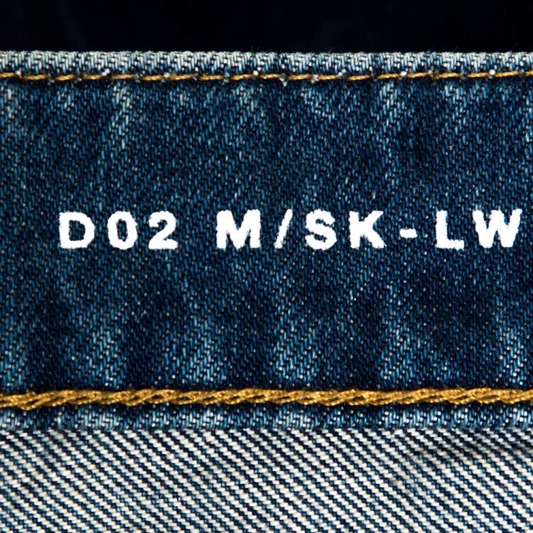 Pre Owned Saint Laurent Paris Indigo Faded Effect Denim Skinny Jeans S