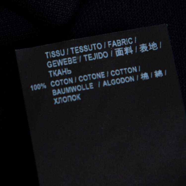 Pre Owned Saint Laurent Paris Navy Blue Cotton Pique Polo T-Shirt M