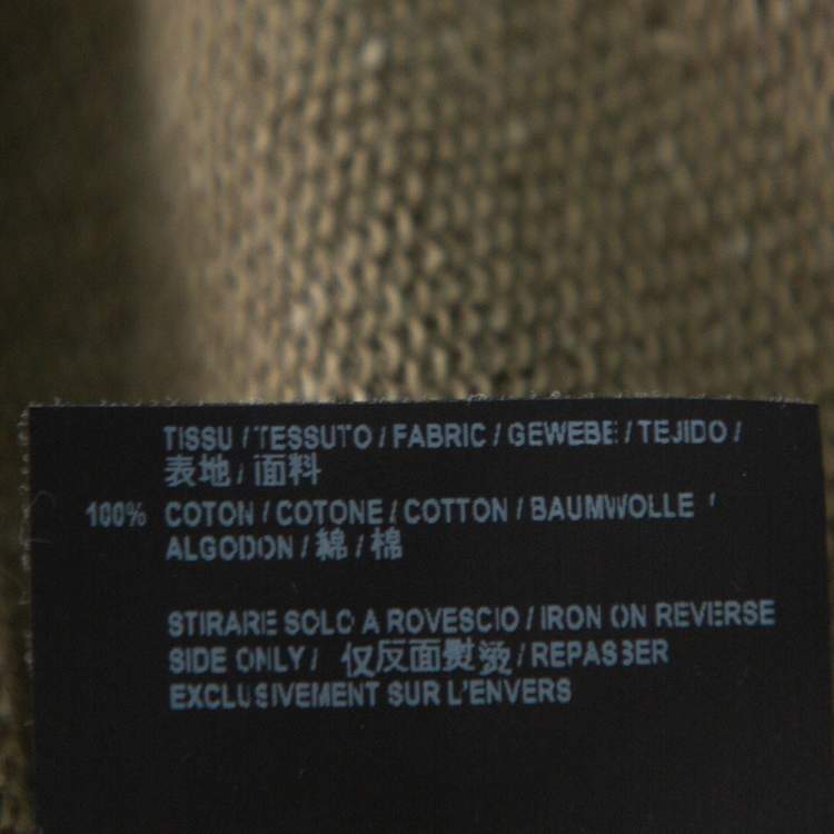 Pre Owned Saint Laurent Paris Khaki Cotton Distressed Washed Out Effect Hoodie M