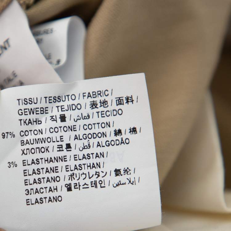 Pre Owned Saint Laurent Paris Beige Cotton Straight Leg Trousers M