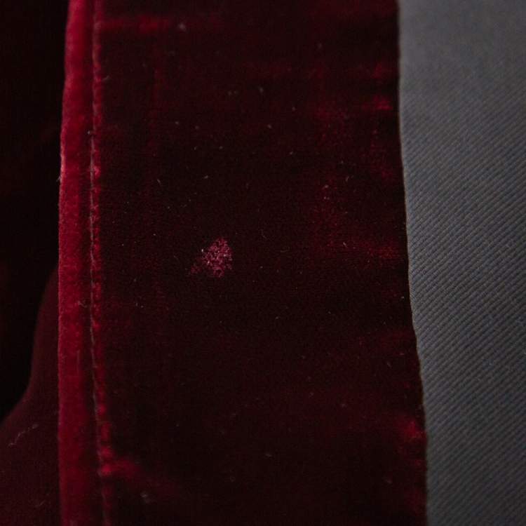 Pre Owned Saint Laurent Paris Burgundy Velvet Iconic le Smoking Blazer XL