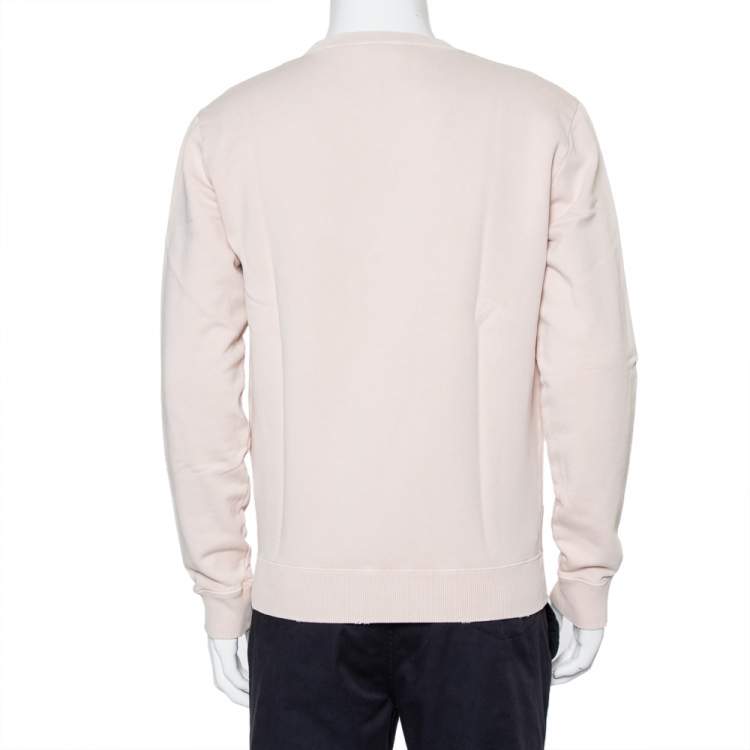 مملوكة مسبقًا Saint Laurent Paris Beige Cotton Archive Logo Printed Sweatshirt M
