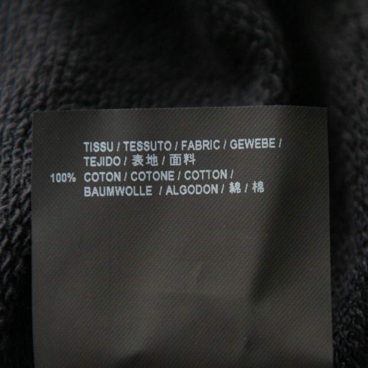 Pre Owned Saint Laurent Paris Black Cotton Logo Printed Hoodie M