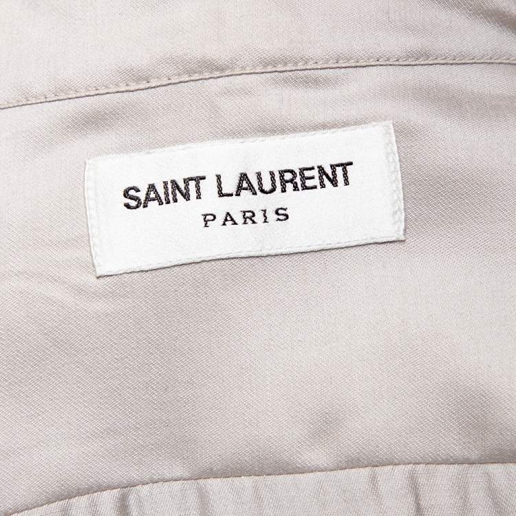 Pre Owned Saint Laurent Paris Beige Modal & Silk Button Front Shirt XXL   