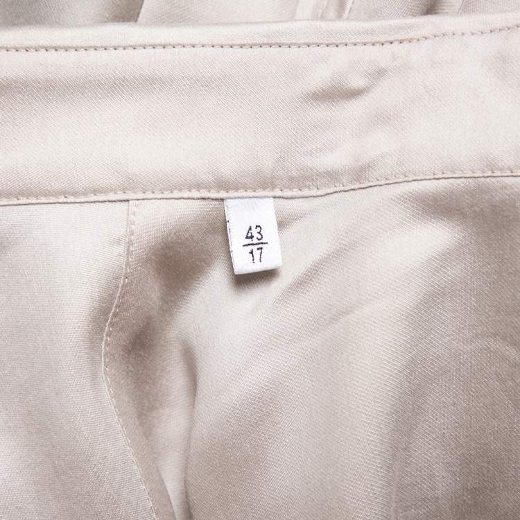 Pre Owned Saint Laurent Paris Beige Modal & Silk Button Front Shirt XXL   