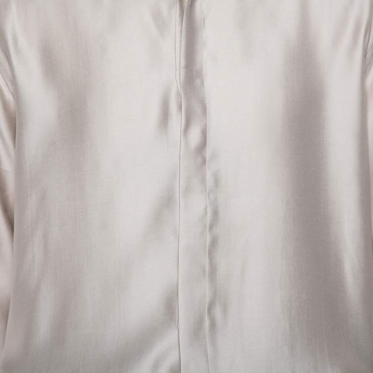 Pre Owned Saint Laurent Paris Beige Modal & Silk Button Front Shirt XXL   