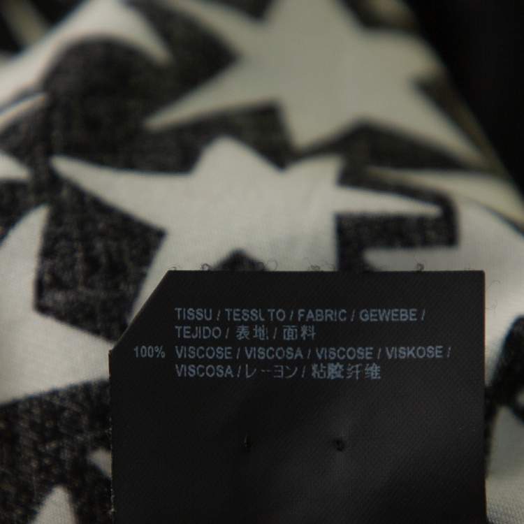 Pre Owned Saint Laurent Paris Monochrome Star Printed Button Front Shirt M