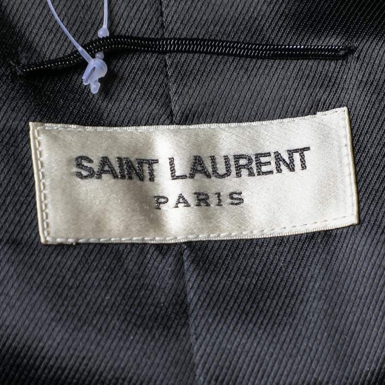 Pre Owned Saint Laurent Paris Burgundy Velvet Moon & Stars Embellished Teddy Jacket M