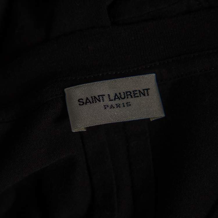 Pre Owned Saint Laurent Paris Black Sweet Dreams Shark Printed Cotton T-shirt M