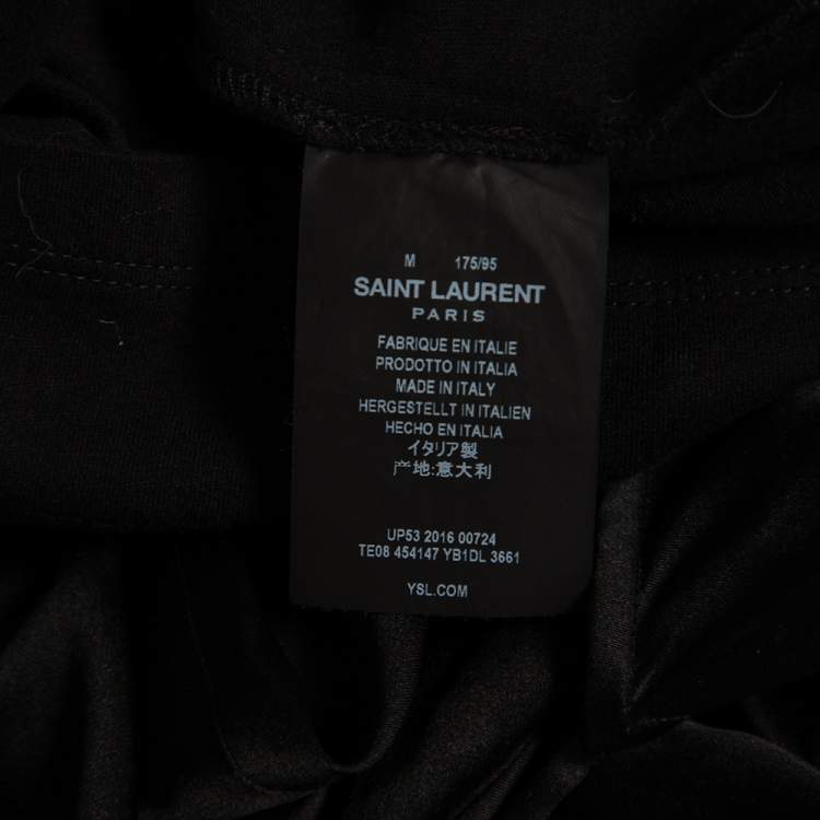 Pre Owned Saint Laurent Paris Black Sweet Dreams Shark Printed Cotton T-shirt M