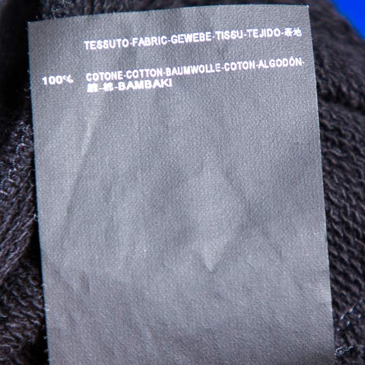 Pre Owned Saint Laurent Black Knit Zip Detail Crewneck Sweater M