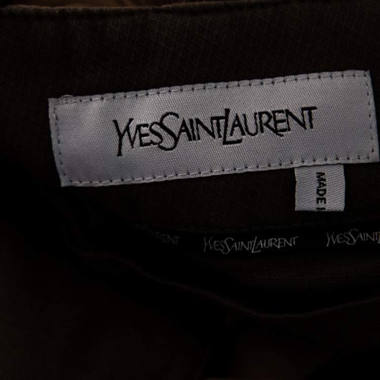 Pre Owned Saint Laurent Beige Cotton Cross Tie Detailed Cargo Pants M