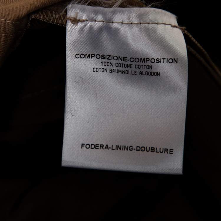Pre Owned Saint Laurent Beige Cotton Cross Tie Detailed Cargo Pants M