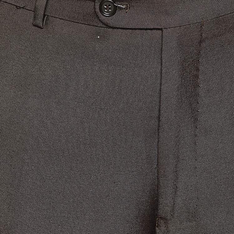 Pre Owned Yves Saint Laurent Vintage Brown Wool Straight Leg Pants XL