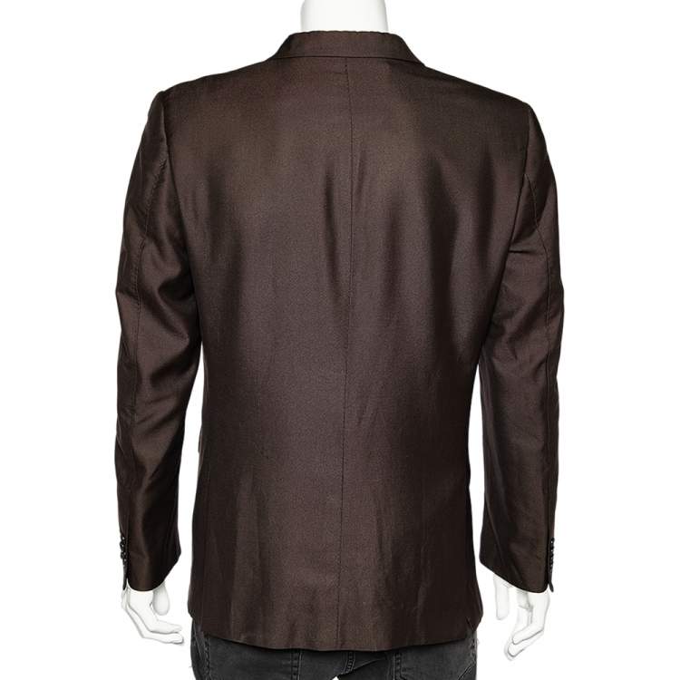 Pre Owned Yves Saint Laurent Vintage Brown Button Front Blazer XL