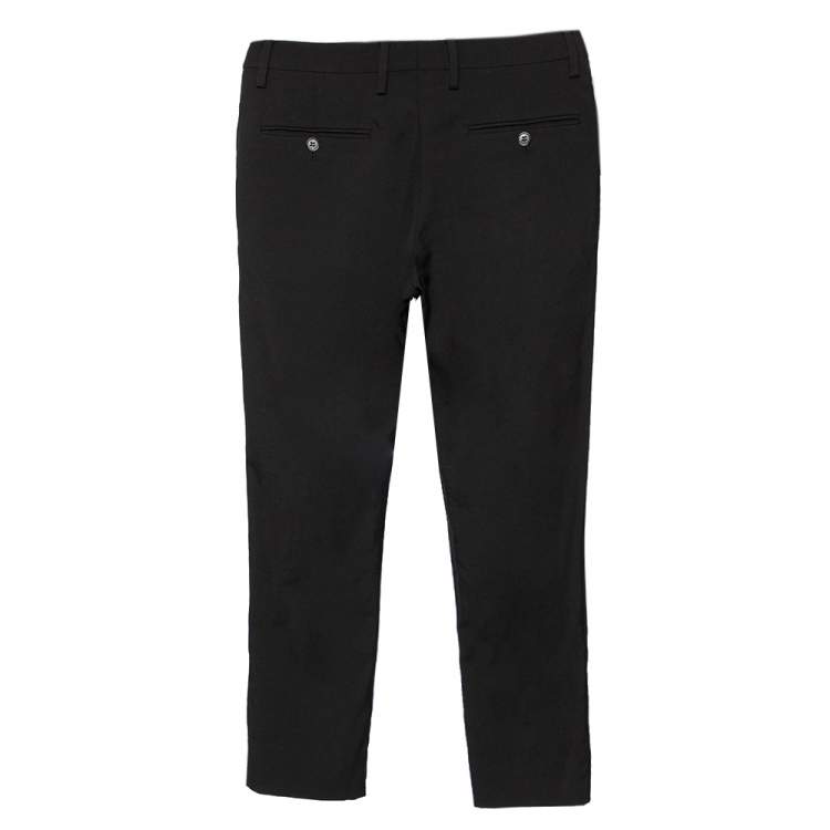 Pre Owned Saint Laurent Black Wool Tapered Leg Pants XS