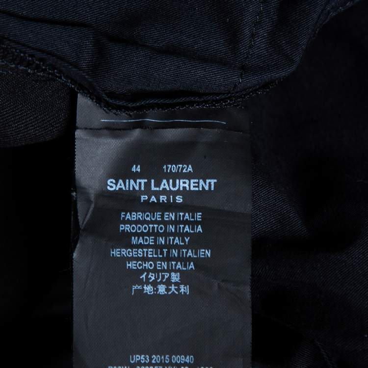 Pre Owned Saint Laurent Black Wool Tapered Leg Pants XS