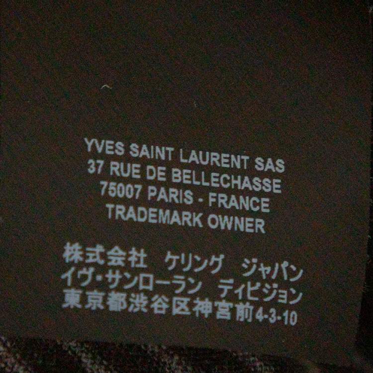 Pre Owned Saint Laurent Charcoal Grey Striped Cotton T-Shirt S